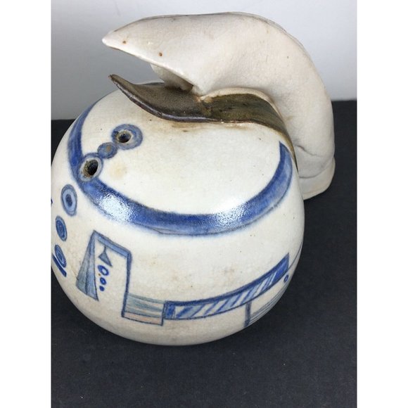 Vintage Pottery Ceramic Porcelain Blue & White Hand Painted Container  Signed - Picture 2 of 13